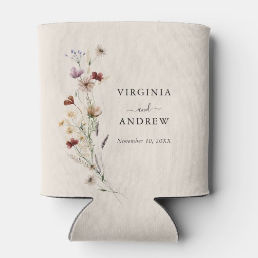 Rafraîchisseur Pour Canette Boho Fleur sauvage Mariage Can Cooler (Dos)