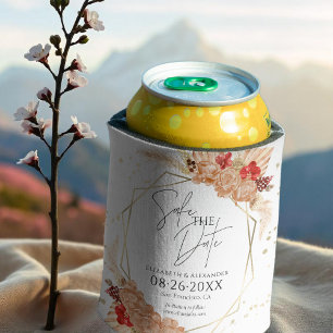 Rafraîchisseur Pour Canette Boho Floral   Mariage en terre cuite Enregistrer l