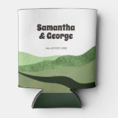 Rafraîchisseur Pour Canette Boho Forest Green Retro Typographie Mariage Faveur (Devant)