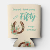 Rafraîchisseur Pour Canette Boho Horseshoe Fleurs sauvages Cinquantième annive (Dos)