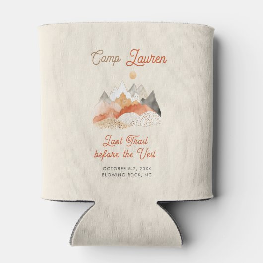 Rafraîchisseur Pour Canette Boho Mountain Camping Bachelorette Party (Dos)