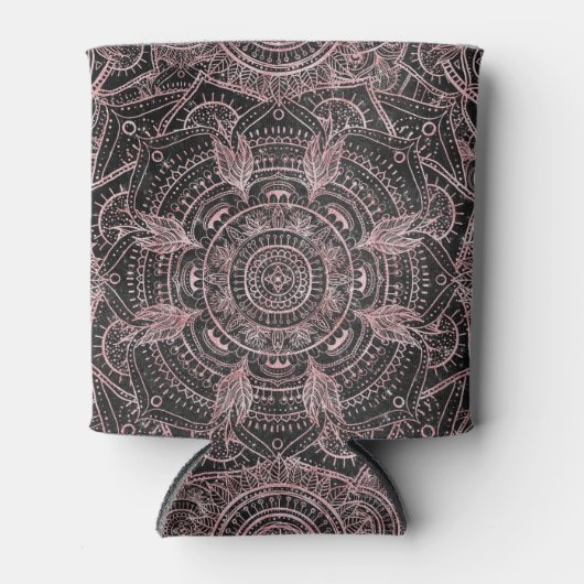 Rafraîchisseur Pour Canette Boho Rose Gold Gray Mandala Elegant Design (Devant)