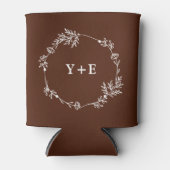Rafraîchisseur Pour Canette Boho Simple Brown Monogrammed Wedding (Devant)