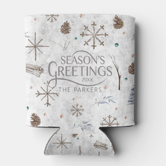 Rafraîchisseur Pour Canette Boho Twigs & Pinecone Christmas ID986 (Dos)