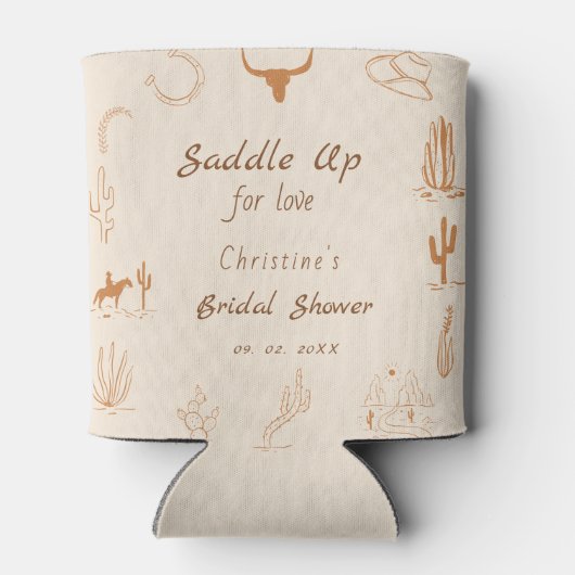 Rafraîchisseur Pour Canette Boho Western Saddup Cowboy douche nuptiale (Dos)