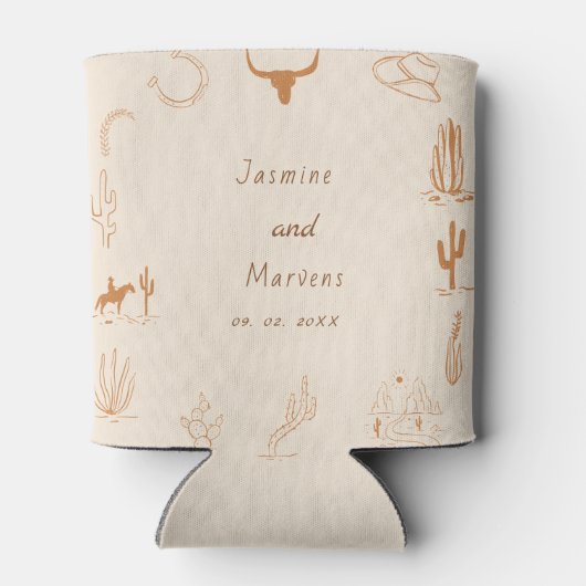 Rafraîchisseur Pour Canette Boho Western Saddup Cowboy douche nuptiale (Dos)