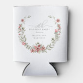 Rafraîchisseur Pour Canette Boho Winter Greenery Red Floral 30e anniversaire (Devant)