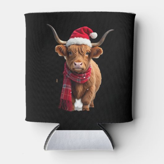 Rafraîchisseur Pour Canette Boho Xmas Christmas Highland Cow T-Shirt (3) (Devant)