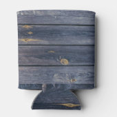 Rafraîchisseur Pour Canette Bois bleu rustique | Monogramme de fin de semaine  (Dos)