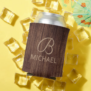 Rafraîchisseur Pour Canette Bois Bois Bois Bois Bois Avec Monogramme Nom Perso