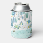 Rafraîchisseur Pour Canette Bois de camping, lac sans couture motif. (Can Dos)