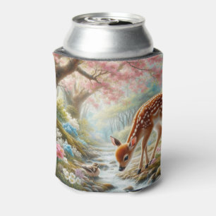 Rafraîchisseur Pour Canette Bois de printemps avec canard et faon/cerf