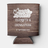 Rafraîchisseur Pour Canette Bois rustique Marié Élégant Mariage Faveurs (Devant)