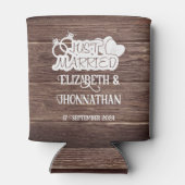 Rafraîchisseur Pour Canette Bois rustique Marié Élégant Mariage Faveurs (Dos)