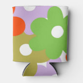 Rafraîchisseur Pour Canette Boisson botanique fleurie rétro colorée (Devant)