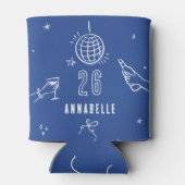 Rafraîchisseur Pour Canette boisson d'anniversaire dessinée à la main blanche (Dos)