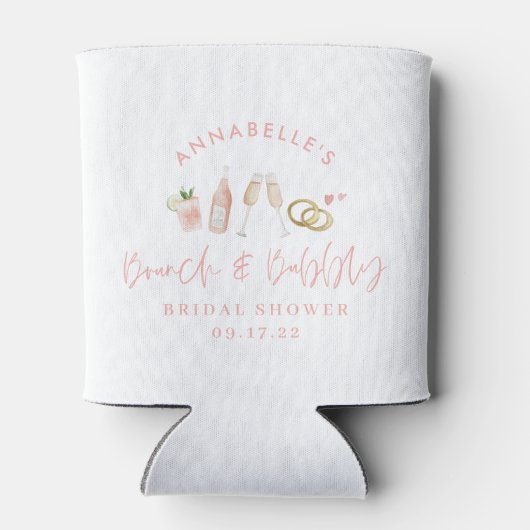 Rafraîchisseur Pour Canette Boissons d'aquarelle brunch et douche à bulles nup (Dos)
