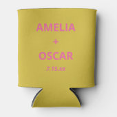 Rafraîchisseur Pour Canette Bold Modern Chartreuse Pink Yellow Wedding Custom (Devant)