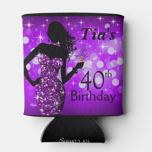 Rafraîchisseur Pour Canette Bombshell Parties scintillant Bling Sparkle Annive (Dos)