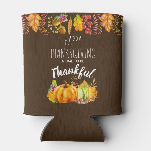 Rafraîchisseur Pour Canette Bon thanksgiving Citrouilles et feuillage d'automn (Dos)