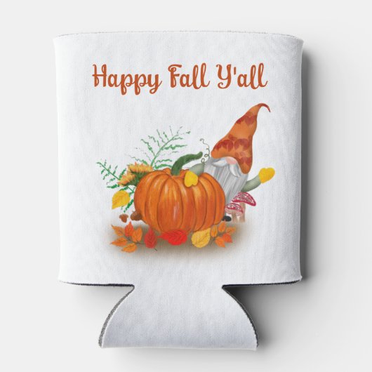 Rafraîchisseur Pour Canette Bonne Automne Y'all Gnome Automne avec Citrouille (Dos)