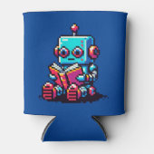 Rafraîchisseur Pour Canette Bookworm - Pixel Art Sci-Fi Reading Design (Devant)