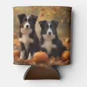 Rafraîchisseur Pour Canette Bordure Collie Puppy Automne Citrouille de plaisir (Devant)