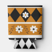 Rafraîchisseur Pour Canette Bordure Fleur Diamant Boho Motif Floral (Dos)