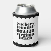 Rafraîchisseur Pour Canette Bordure moderne en gras à incrustation Noir Blanc (Can devant)