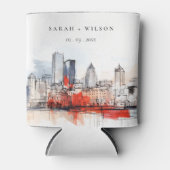 Rafraîchisseur Pour Canette Boston Massachusetts City Scape Mariage d'aquarell (Devant)