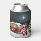 Rafraîchisseur Pour Canette Boston Terrier Caravan Christmas Adventure (Can devant)