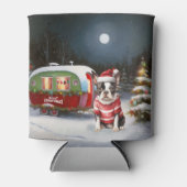 Rafraîchisseur Pour Canette Boston Terrier Caravan Christmas Adventure (Devant)