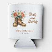 Rafraîchisseur Pour Canette Bottes occidentales rustiques et douche de mariée  (Devant)