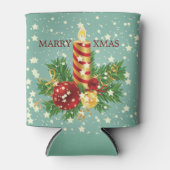 Rafraîchisseur Pour Canette Bougie De Noël Et Flammes De Neige (Devant)