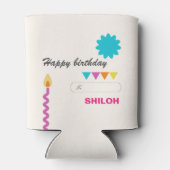 Rafraîchisseur Pour Canette Bougies de gâteau d'anniversaire Abstraites (Dos)