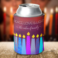 Bougies de Menorah de Hanukkah Rouge Paix Amour Lu