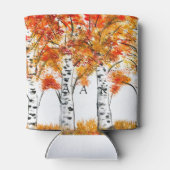 Rafraîchisseur Pour Canette Bouleaux à l'aquarelle Mariage d'automne (Dos)