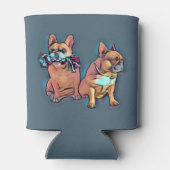 Rafraîchisseur Pour Canette Bouledogue français deux amis (Dos)