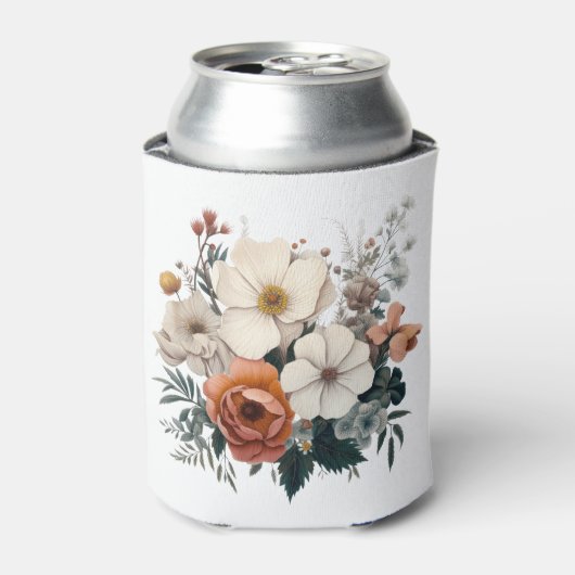 Rafraîchisseur Pour Canette Bouquet d'aquarelle avec fleurs et feuilles (Can devant)