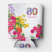 Rafraîchisseur Pour Canette Bouquet de fleur de 80e anniversaire peut refroidi (Devant)