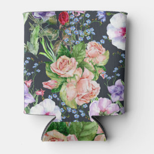 Rafraîchisseur Pour Canette Bouquet de fleurs : aquarelle motif sans couture.