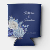 Rafraîchisseur Pour Canette Bouquet de fleurs bleu aquarelle-Mariage (Devant)