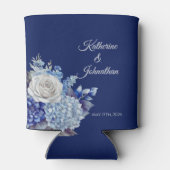 Rafraîchisseur Pour Canette Bouquet de fleurs bleu aquarelle-Mariage (Dos)