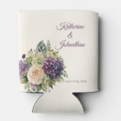 Rafraîchisseur Pour Canette Bouquet de fleurs violettes d'aquarelle Mariage (Dos)