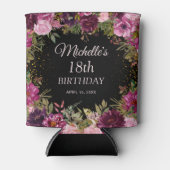 Rafraîchisseur Pour Canette Bourgogne rose Parties scintillant florale Noir 18 (Devant)