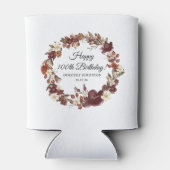 Rafraîchisseur Pour Canette Bourgogne Rouge Mauve automne fleurs 100e annivers (Dos)