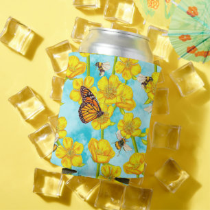 Rafraîchisseur Pour Canette Boutons, abeilles et papillons sur les nuages