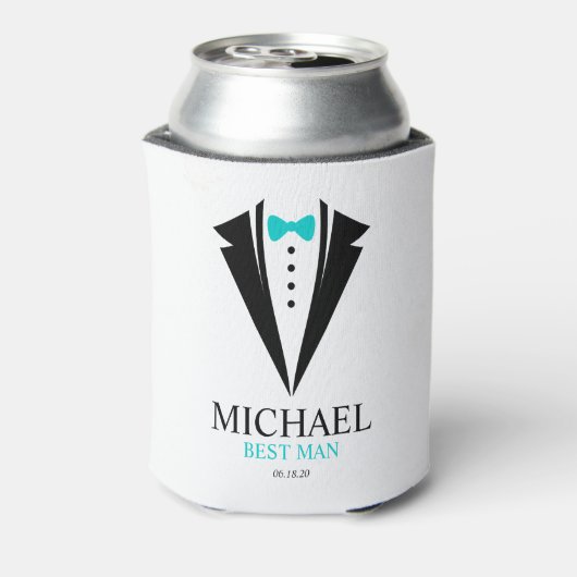 Rafraîchisseur Pour Canette Bow Cravate Tuxedo "Best Man" Personnalisé (Can Dos)