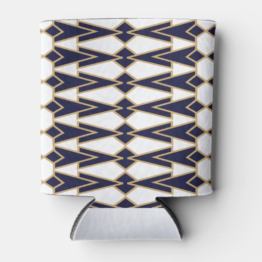 Rafraîchisseur Pour Canette Bowties bleues et dorées (Devant)