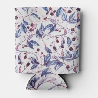 Rafraîchisseur Pour Canette Branches Blackberry : Motif Vintage Aquarelle.